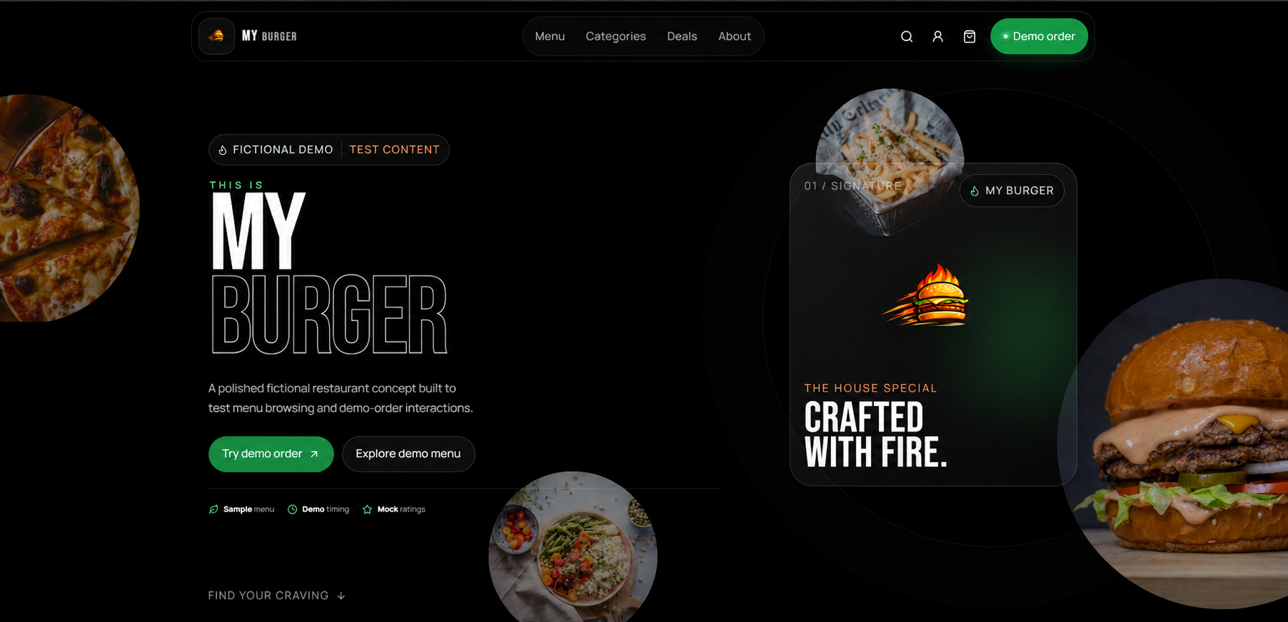 My Burger homepage preview